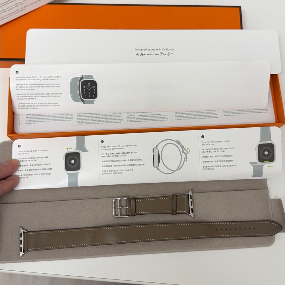 Hermes Double Tour Leather Watch Band in Taupe - Picture 12 of 15